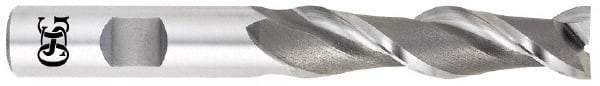 OSG - 1-1/4", 4" LOC, 1-1/4" Shank Diam, 6-1/2" OAL, 2 Flute, Cobalt Square End Mill - Single End, Uncoated, Spiral Flute, 45° Helix, Centercutting, Right Hand Cut, Right Hand Flute, Series 535 - USA Tool & Supply