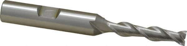 OSG - 1/4", 1-1/4" LOC, 3/8" Shank Diam, 3-1/16" OAL, 2 Flute, Cobalt Square End Mill - Single End, Uncoated, Spiral Flute, 45° Helix, Centercutting, Right Hand Cut, Right Hand Flute, Series 535 - USA Tool & Supply
