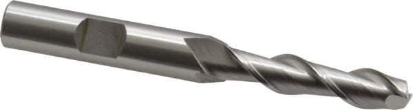 OSG - 5/16", 1-3/8" LOC, 3/8" Shank Diam, 3-1/8" OAL, 2 Flute, Cobalt Square End Mill - Single End, Uncoated, Spiral Flute, 45° Helix, Centercutting, Right Hand Cut, Right Hand Flute, Series 535 - USA Tool & Supply