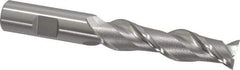 OSG - 5/8", 2-1/2" LOC, 5/8" Shank Diam, 4-5/8" OAL, 2 Flute, Cobalt Square End Mill - Single End, Uncoated, Spiral Flute, 45° Helix, Centercutting, Right Hand Cut, Right Hand Flute, Series 535 - USA Tool & Supply