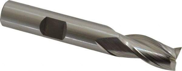 OSG - 3/8", 3/4" LOC, 3/8" Shank Diam, 2-1/2" OAL, 3 Flute, Cobalt Square End Mill - Single End, Uncoated, Spiral Flute, 30° Helix, Centercutting, Right Hand Cut, Right Hand Flute, Series 531 - USA Tool & Supply