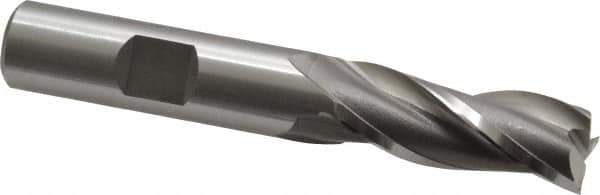 OSG - 1/2", 1-1/4" LOC, 1/2" Shank Diam, 3-1/4" OAL, 3 Flute, Cobalt Square End Mill - Single End, Uncoated, Spiral Flute, 30° Helix, Centercutting, Right Hand Cut, Right Hand Flute, Series 531 - USA Tool & Supply