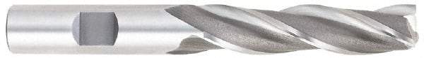 OSG - 7/8", 3-1/2" LOC, 7/8" Shank Diam, 5-3/4" OAL, 3 Flute, Cobalt Square End Mill - Single End, Uncoated, Spiral Flute, 30° Helix, Centercutting, Right Hand Cut, Right Hand Flute, Series 536 - USA Tool & Supply