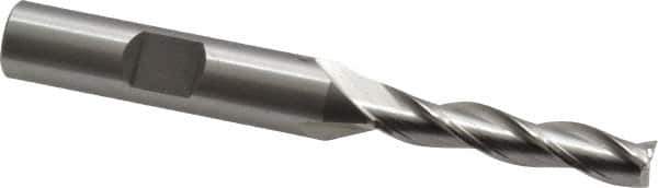 OSG - 1/4", 1-1/4" LOC, 3/8" Shank Diam, 3-1/16" OAL, 3 Flute, Cobalt Square End Mill - Single End, Uncoated, Spiral Flute, 30° Helix, Centercutting, Right Hand Cut, Right Hand Flute, Series 536 - USA Tool & Supply