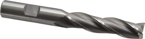 OSG - 1/2", 2" LOC, 1/2" Shank Diam, 4" OAL, 3 Flute, Cobalt Square End Mill - Single End, Uncoated, Spiral Flute, 30° Helix, Centercutting, Right Hand Cut, Right Hand Flute, Series 536 - USA Tool & Supply