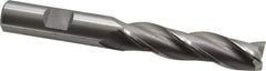 OSG - 1/2", 2" LOC, 1/2" Shank Diam, 4" OAL, 3 Flute, Cobalt Square End Mill - Single End, Uncoated, Spiral Flute, 30° Helix, Centercutting, Right Hand Cut, Right Hand Flute, Series 536 - USA Tool & Supply