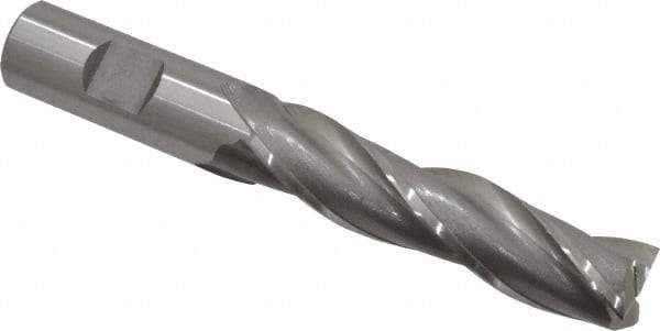 OSG - 3/4", 3" LOC, 3/4" Shank Diam, 5-1/4" OAL, 3 Flute, Cobalt Square End Mill - Single End, Uncoated, Spiral Flute, 30° Helix, Centercutting, Right Hand Cut, Right Hand Flute, Series 536 - USA Tool & Supply
