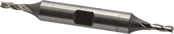 OSG - 1/8", 3/8" LOC, 3/8" Shank Diam, 3-1/16" OAL, 3 Flute, Cobalt Square End Mill - Double End, Uncoated, Spiral Flute, 30° Helix, Centercutting, Right Hand Cut, Right Hand Flute, Series 532 - USA Tool & Supply