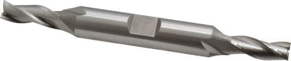 OSG - 1/4", 5/8" LOC, 3/8" Shank Diam, 3-3/8" OAL, 3 Flute, Cobalt Square End Mill - Double End, Uncoated, Spiral Flute, 30° Helix, Centercutting, Right Hand Cut, Right Hand Flute, Series 532 - USA Tool & Supply