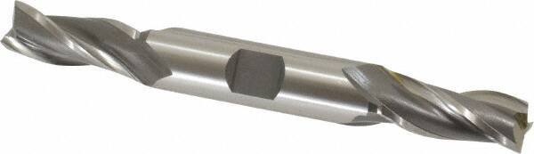 OSG - 7/16", 1" LOC, 1/2" Shank Diam, 4-1/8" OAL, 3 Flute, Cobalt Square End Mill - Double End, Uncoated, Spiral Flute, 30° Helix, Centercutting, Right Hand Cut, Right Hand Flute, Series 532 - USA Tool & Supply