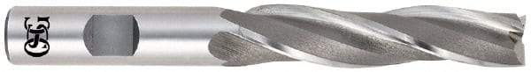 OSG - 1° Taper Angle per Side, 3/8" Small End Diam, 3-1/4" LOC, Cobalt 3 Flute Tapered Square End Mill - 5-1/4" OAL, 1/2" Shank Diam, Spiral Flute, 25° Helix - USA Tool & Supply