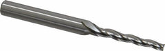 OSG - 1° Taper Angle per Side, 3/32" Small End Diam, 3/4" LOC, Cobalt 3 Flute Tapered Square End Mill - 2" OAL, 3/16" Shank Diam, Spiral Flute, 25° Helix - USA Tool & Supply