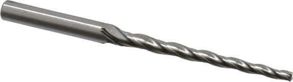 OSG - 1° Taper Angle per Side, 3/32" Small End Diam, 1-1/2" LOC, Cobalt 3 Flute Tapered Square End Mill - 2-11/16" OAL, 3/16" Shank Diam, Spiral Flute, 25° Helix - USA Tool & Supply