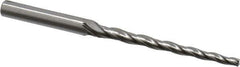 OSG - 1° Taper Angle per Side, 3/32" Small End Diam, 1-1/2" LOC, Cobalt 3 Flute Tapered Square End Mill - 2-11/16" OAL, 3/16" Shank Diam, Spiral Flute, 25° Helix - USA Tool & Supply