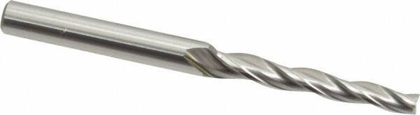 OSG - 1° Taper Angle per Side, 1/8" Small End Diam, 1" LOC, Cobalt 3 Flute Tapered Square End Mill - 2-1/4" OAL, 3/16" Shank Diam, Spiral Flute, 25° Helix - USA Tool & Supply