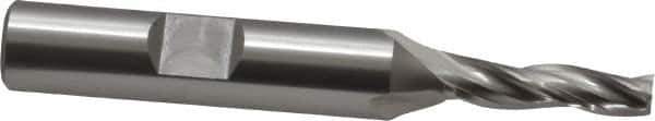 OSG - 1° Taper Angle per Side, 3/16" Small End Diam, 3/4" LOC, Cobalt 3 Flute Tapered Square End Mill - 2-5/8" OAL, 3/8" Shank Diam, Spiral Flute, 25° Helix - USA Tool & Supply