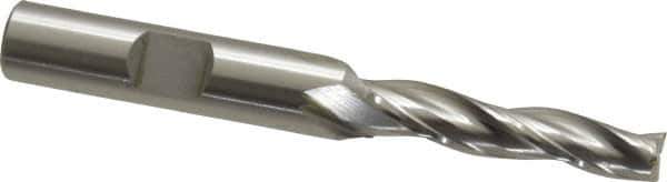 OSG - 1° Taper Angle per Side, 1/4" Small End Diam, 1-1/4" LOC, Cobalt 3 Flute Tapered Square End Mill - 3" OAL, 3/8" Shank Diam, Spiral Flute, 25° Helix - USA Tool & Supply
