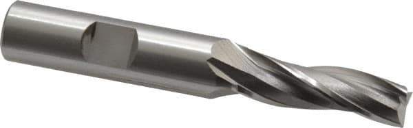 OSG - 1° Taper Angle per Side, 3/8" Small End Diam, 1-1/4" LOC, Cobalt 3 Flute Tapered Square End Mill - 3-1/4" OAL, 1/2" Shank Diam, Spiral Flute, 25° Helix - USA Tool & Supply