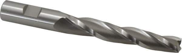 OSG - 1° Taper Angle per Side, 1/2" Small End Diam, 3-1/4" LOC, Cobalt 3 Flute Tapered Square End Mill - 5-3/8" OAL, 5/8" Shank Diam, Spiral Flute, 25° Helix - USA Tool & Supply