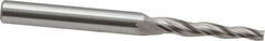OSG - 2° Taper Angle per Side, 3/32" Small End Diam, 3/4" LOC, Cobalt 3 Flute Tapered Square End Mill - 2" OAL, 3/16" Shank Diam, Spiral Flute, 25° Helix - USA Tool & Supply
