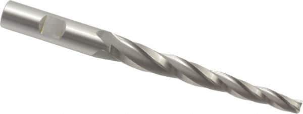 OSG - 2° Taper Angle per Side, 1/4" Small End Diam, 3-1/4" LOC, Cobalt 3 Flute Tapered Square End Mill - 5-1/4" OAL, 1/2" Shank Diam, Spiral Flute, 25° Helix - USA Tool & Supply