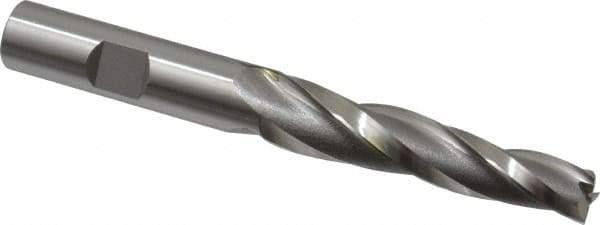 OSG - 2° Taper Angle per Side, 3/8" Small End Diam, 2-1/4" LOC, Cobalt 3 Flute Tapered Square End Mill - 4-1/4" OAL, 1/2" Shank Diam, Spiral Flute, 25° Helix - USA Tool & Supply