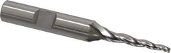 OSG - 3° Taper Angle per Side, 3/32" Small End Diam, 1" LOC, Cobalt 3 Flute Tapered Square End Mill - 2-7/8" OAL, 3/8" Shank Diam, Spiral Flute, 25° Helix - USA Tool & Supply