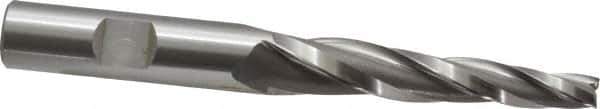 OSG - 3° Taper Angle per Side, 1/4" Small End Diam, 2-1/4" LOC, Cobalt 3 Flute Tapered Square End Mill - 4-1/4" OAL, 1/2" Shank Diam, Spiral Flute, 25° Helix - USA Tool & Supply