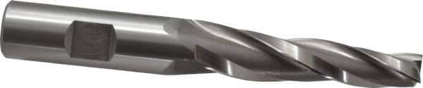 OSG - 3° Taper Angle per Side, 3/8" Small End Diam, 2-1/4" LOC, Cobalt 3 Flute Tapered Square End Mill - 4-3/8" OAL, 5/8" Shank Diam, Spiral Flute, 25° Helix - USA Tool & Supply