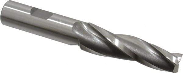 OSG - 3° Taper Angle per Side, 1/2" Small End Diam, 2-1/4" LOC, Cobalt 3 Flute Tapered Square End Mill - 4-3/8" OAL, 5/8" Shank Diam, Spiral Flute, 25° Helix - USA Tool & Supply