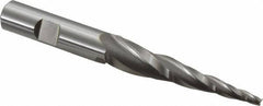 OSG - 5° Taper Angle per Side, 1/8" Small End Diam, 2-1/2" LOC, Cobalt 3 Flute Tapered Square End Mill - 4-1/2" OAL, 1/2" Shank Diam, Spiral Flute, 25° Helix - USA Tool & Supply
