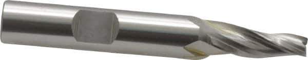 OSG - 5° Taper Angle per Side, 3/16" Small End Diam, 3/4" LOC, Cobalt 3 Flute Tapered Square End Mill - 2-9/16" OAL, 3/8" Shank Diam, Spiral Flute, 25° Helix - USA Tool & Supply