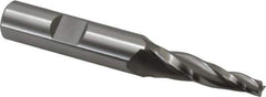 OSG - 5° Taper Angle per Side, 3/16" Small End Diam, 1-1/4" LOC, Cobalt 3 Flute Tapered Square End Mill - 3-3/8" OAL, 1/2" Shank Diam, Spiral Flute, 25° Helix - USA Tool & Supply
