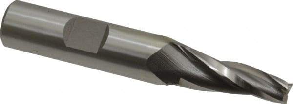 OSG - 5° Taper Angle per Side, 1/4" Small End Diam, 1" LOC, Cobalt 3 Flute Tapered Square End Mill - 3" OAL, 1/2" Shank Diam, Spiral Flute, 25° Helix - USA Tool & Supply