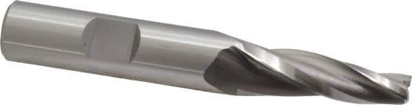 OSG - 5° Taper Angle per Side, 1/4" Small End Diam, 1-1/4" LOC, Cobalt 3 Flute Tapered Square End Mill - 3-1/4" OAL, 1/2" Shank Diam, Spiral Flute, 25° Helix - USA Tool & Supply