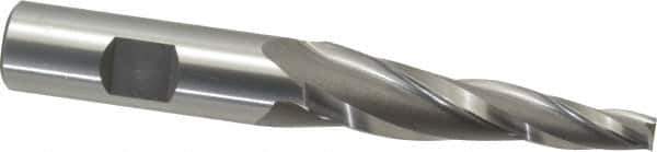 OSG - 5° Taper Angle per Side, 1/4" Small End Diam, 2-1/4" LOC, Cobalt 3 Flute Tapered Square End Mill - 4-3/8" OAL, 5/8" Shank Diam, Spiral Flute, 25° Helix - USA Tool & Supply