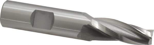 OSG - 5° Taper Angle per Side, 3/8" Small End Diam, 1-1/4" LOC, Cobalt 3 Flute Tapered Square End Mill - 3-3/8" OAL, 5/8" Shank Diam, Spiral Flute, 25° Helix - USA Tool & Supply