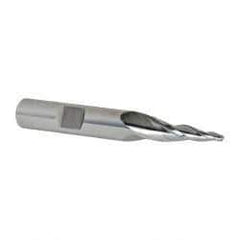 OSG - 7° Taper Angle per Side, 5/64" Small End Diam, 1" LOC, Cobalt 3 Flute Tapered Square End Mill - 2-3/4" OAL, 3/8" Shank Diam, Spiral Flute, 25° Helix - USA Tool & Supply
