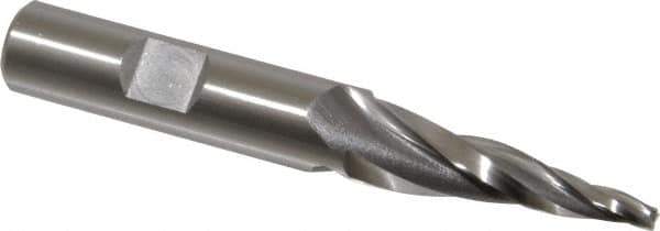 OSG - 7° Taper Angle per Side, 1/8" Small End Diam, 1-1/2" LOC, Cobalt 3 Flute Tapered Square End Mill - 3-1/2" OAL, 1/2" Shank Diam, Spiral Flute, 25° Helix - USA Tool & Supply