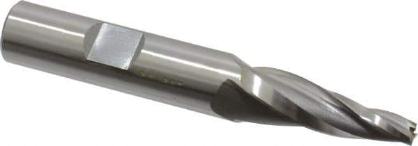 OSG - 7° Taper Angle per Side, 3/16" Small End Diam, 1-1/4" LOC, Cobalt 3 Flute Tapered Square End Mill - 3-1/4" OAL, 1/2" Shank Diam, Spiral Flute, 25° Helix - USA Tool & Supply