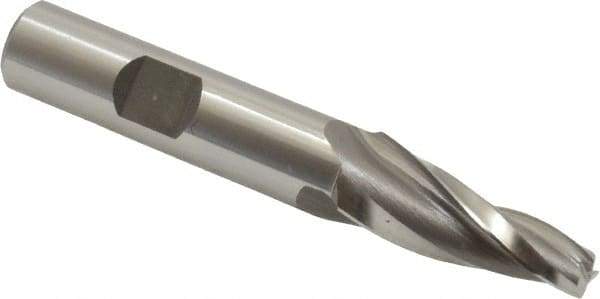 OSG - 7° Taper Angle per Side, 1/4" Small End Diam, 1-1/4" LOC, Cobalt 3 Flute Tapered Square End Mill - 3-1/4" OAL, 1/2" Shank Diam, Spiral Flute, 25° Helix - USA Tool & Supply