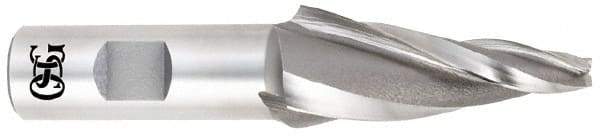 OSG - 7° Taper Angle per Side, 3/32" Small End Diam, 1-1/2" LOC, Cobalt 3 Flute Tapered Square End Mill - 3-1/2" OAL, 1/2" Shank Diam, Spiral Flute, 25° Helix - USA Tool & Supply