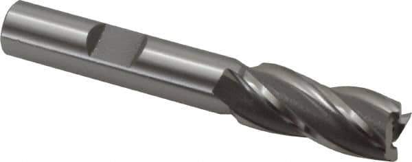 OSG - 7/16", 1" LOC, 3/8" Shank Diam, 2-11/16" OAL, 4 Flute, Cobalt Square End Mill - Single End, Uncoated, Spiral Flute, 30° Helix, Right Hand Cut, Right Hand Flute, Series 540 - USA Tool & Supply