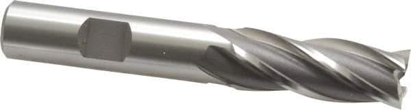 OSG - 17/32", 1-3/8" LOC, 1/2" Shank Diam, 3-3/8" OAL, 4 Flute, Cobalt Square End Mill - Single End, Uncoated, Spiral Flute, 30° Helix, Right Hand Cut, Right Hand Flute, Series 540 - USA Tool & Supply