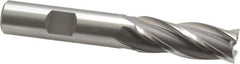 OSG - 17/32", 1-3/8" LOC, 1/2" Shank Diam, 3-3/8" OAL, 4 Flute, Cobalt Square End Mill - Single End, Uncoated, Spiral Flute, 30° Helix, Right Hand Cut, Right Hand Flute, Series 540 - USA Tool & Supply