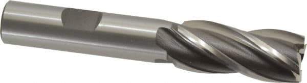 OSG - 19/32", 1-3/8" LOC, 1/2" Shank Diam, 3-3/8" OAL, 4 Flute, Cobalt Square End Mill - Single End, Uncoated, Spiral Flute, 30° Helix, Right Hand Cut, Right Hand Flute, Series 540 - USA Tool & Supply