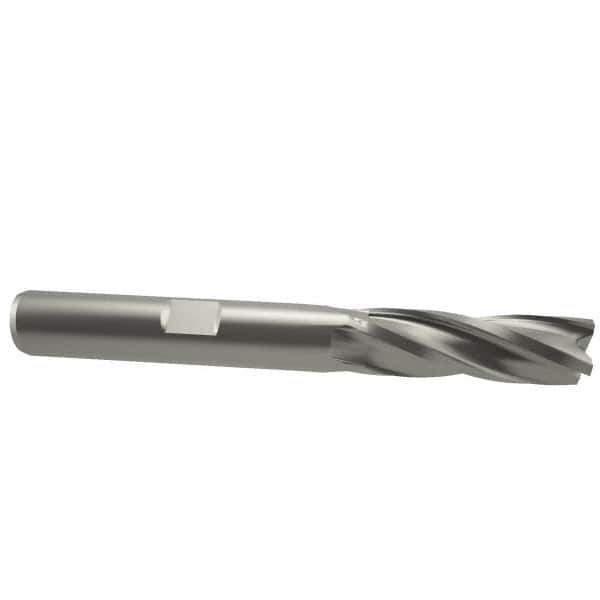 OSG - 11/16", 1-5/8" LOC, 5/8" Shank Diam, 3-3/4" OAL, 4 Flute, Cobalt Square End Mill - Single End, Uncoated, Spiral Flute, 30° Helix, Right Hand Cut, Right Hand Flute, Series 540 - USA Tool & Supply