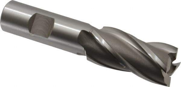 OSG - 29/32", 1-7/8" LOC, 3/4" Shank Diam, 4-1/8" OAL, 4 Flute, Cobalt Square End Mill - Single End, Uncoated, Spiral Flute, 30° Helix, Right Hand Cut, Right Hand Flute, Series 540 - USA Tool & Supply