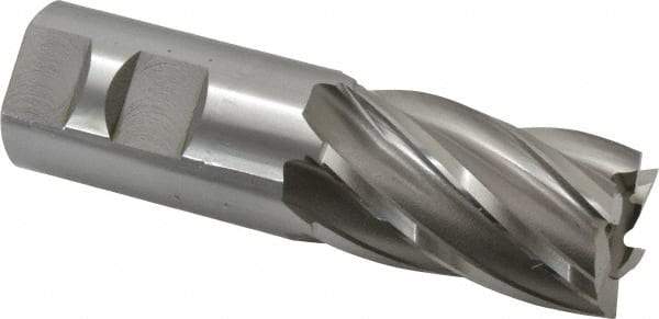 OSG - 1-1/4", 2" LOC, 1-1/4" Shank Diam, 4-1/2" OAL, 6 Flute, Cobalt Square End Mill - Single End, Uncoated, Spiral Flute, 30° Helix, Right Hand Cut, Right Hand Flute, Series 540 - USA Tool & Supply
