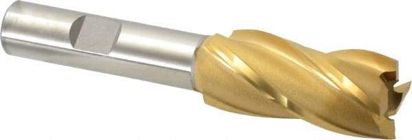 OSG - 3/4", 1-5/8" LOC, 1/2" Shank Diam, 3-5/8" OAL, 4 Flute, Cobalt Square End Mill - Single End, TiN Finish, Spiral Flute, 30° Helix, Right Hand Cut, Right Hand Flute, Series 540 - USA Tool & Supply